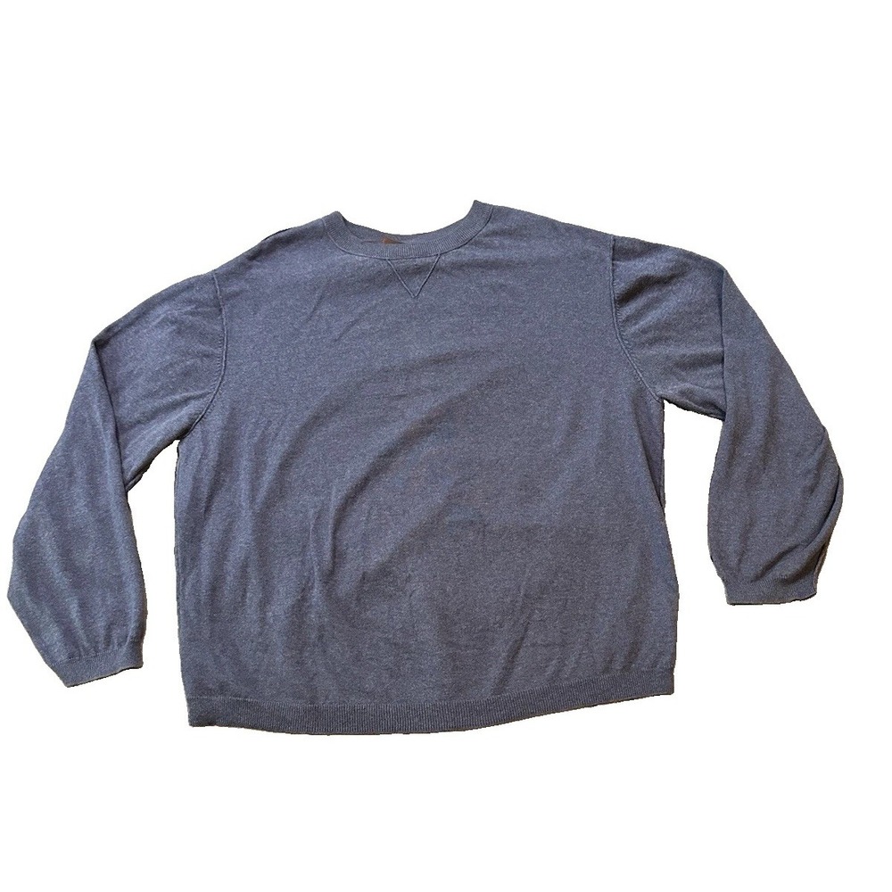 Luxury Cashmere Blend Oak Hill Mens Sweater 2XL Blue Crewneck Minimalist Preppy